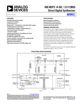 AD9952 数据手册首页