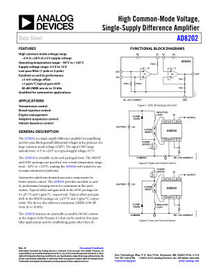 AD8202 datasheet cover page