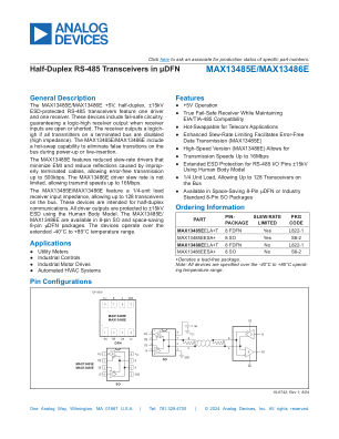 MAX13485-MAX13486E 数据手册首页