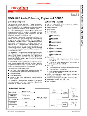 NPCA110P 数据手册首页