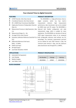 MS1050NA 数据手册首页