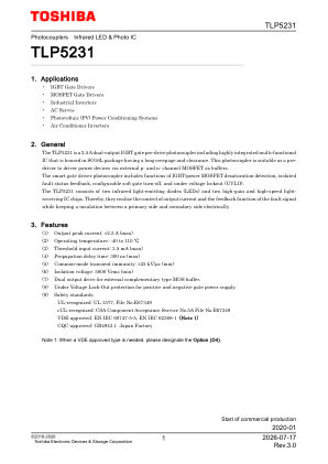TLP5231 datasheet cover page