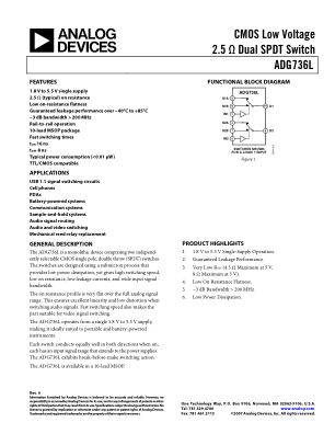 ADG736L datasheet cover page