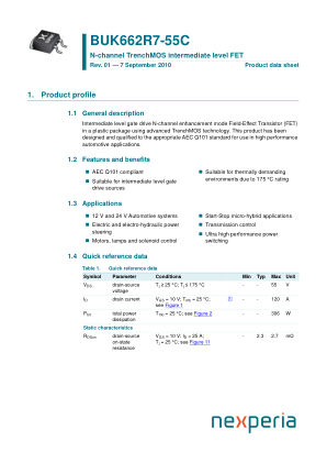 BUK662R7-55C datasheet cover page
