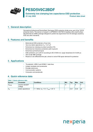 PESD5V0C2BDFZ datasheet cover page