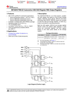 SN74AHCT594-Q1 数据手册首页