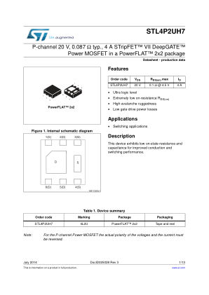 STL4P2UH7 数据手册首页