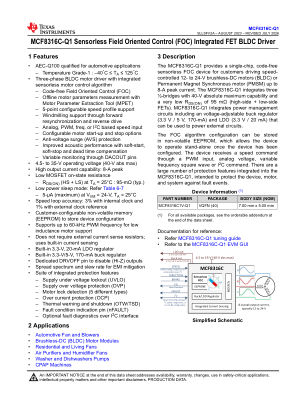 MCF8316C-Q1 datasheet cover page