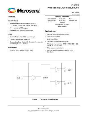 ZL40212LDG1 数据手册首页