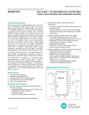 MAXM17505 datasheet cover page