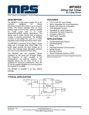 MP3802 datasheet cover page