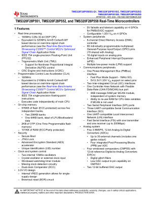 TMS320F28P551SG datasheet cover page
