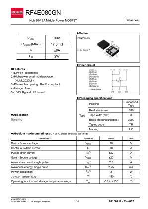 RF4E080GN 数据手册首页