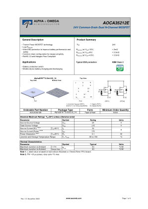 AOCA35212E datasheet cover page