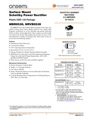 MBR0530T1 datasheet cover page