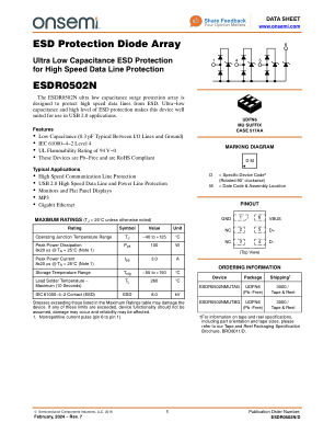 ESDR0502N datasheet cover page