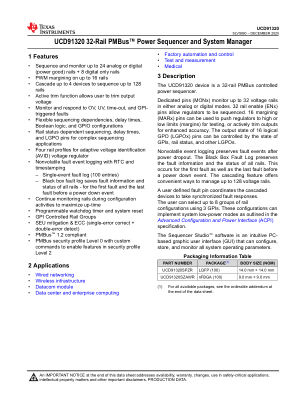 UCD91320 datasheet cover page