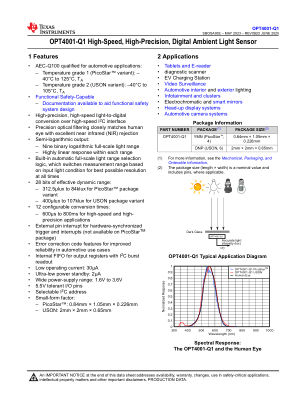 OPT4001-Q1 数据手册首页