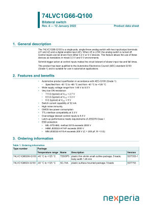 74LVC1G66GV-Q100125 datasheet cover page