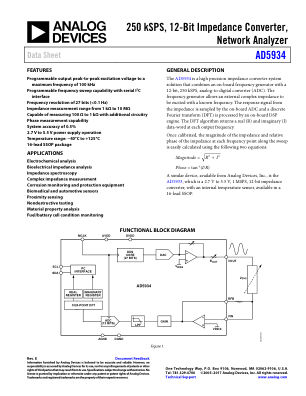 AD5934 数据手册首页