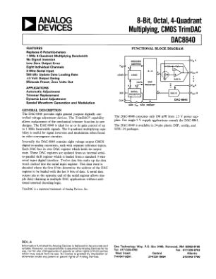 DAC8840 datasheet cover page
