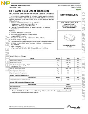 MRF18085A-2 数据手册首页