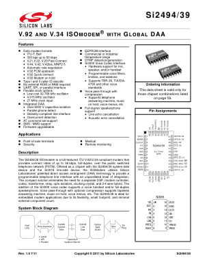 SI2439-A-GMR 数据手册首页