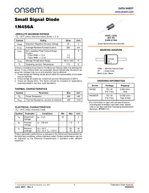 1N456A datasheet cover page
