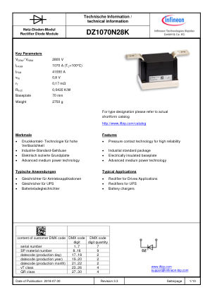 DZ1070N28K datasheet cover page