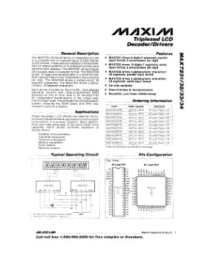 MAX7231-MAX7234 数据手册首页