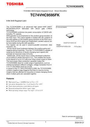 TC74VHC9595FK datasheet cover page