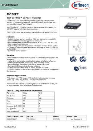IPL60R125C7 datasheet cover page