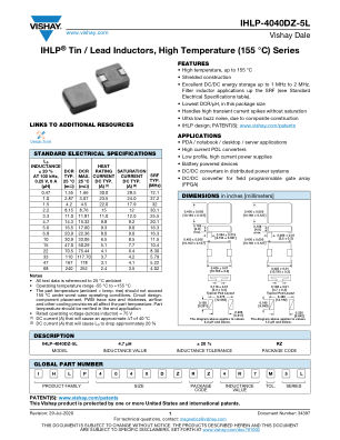 IHLP4040DZ5L 数据手册首页