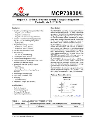 MCP73830T-2AAI datasheet cover page
