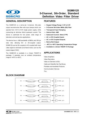 SGM9125 datasheet cover page