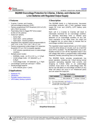 BQ2969 datasheet cover page