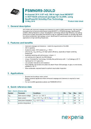 PSMN0R9-30ULDX datasheet cover page