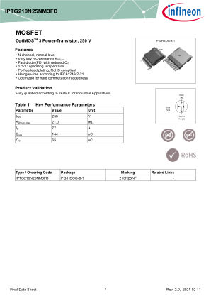 IPTG210N25NM3FD 数据手册首页