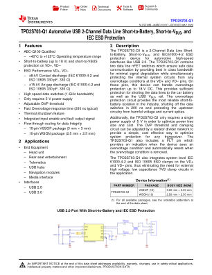 TPD2S703-Q1 datasheet cover page