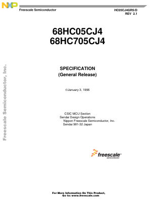 HC05CJ4GRS 数据手册首页