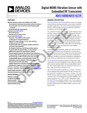 ADIS16000 数据手册首页