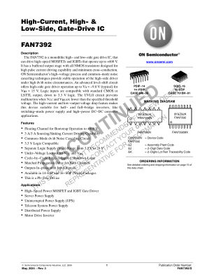 FAN7392 数据手册首页