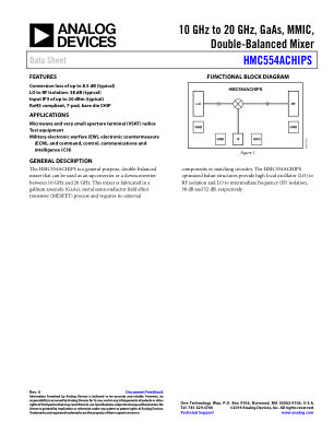 HMC554ACHIPS 数据手册首页
