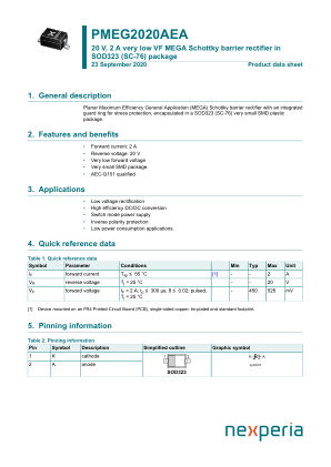 PMEG2020AEA datasheet cover page