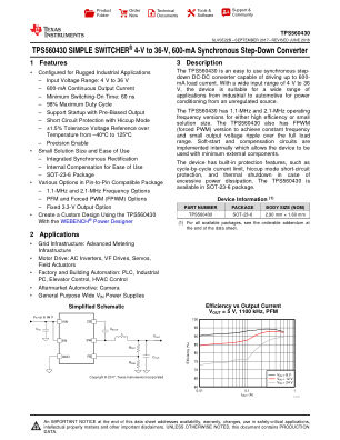 TPS560430 datasheet cover page