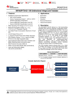 SN74AUP1T34-Q1 数据手册首页