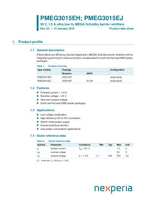 PMEG3015EJ 数据手册首页