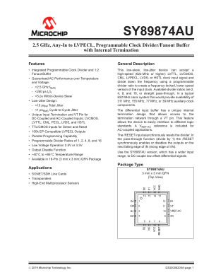 SY89874AUMG datasheet cover page