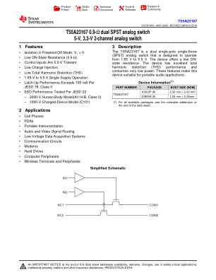 TS5A23167 datasheet cover page