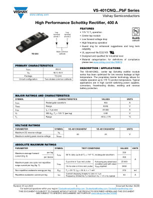 VS-401CNQ045PBF 数据手册首页